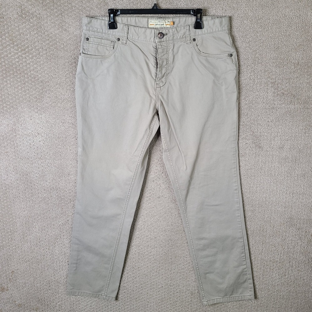 Next Pants Mens 36R Tan Straight Fit Chino Button Fly Cotton Casual Workwear